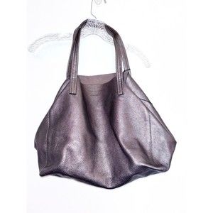 Kurt Geiger London The Violet Gunmetal Large Metallic Pebbled Leather Tote Bag